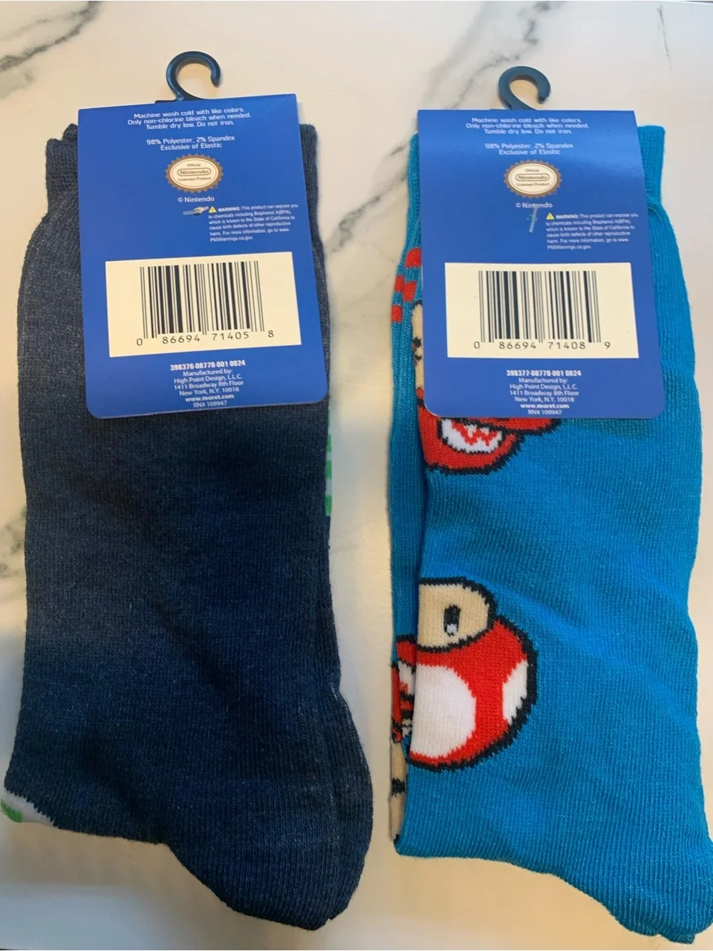 Nintendo Super Mario Crew Socks - Mario & Luigi (Pack of 2)